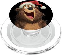 Laughing Christmas Bear with Xmas Hat PopSockets PopGrip for MagSafe