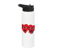 Laughing Crying Hearts Traditional Tattoo Old School Flash Stainless Steel Insulated Water Bottle