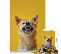 Laughing Dog Yellow PopArt Jigsaw 1000 Pieces for Adults Relax Game Stress Relief Fun Challenge Premium Gift (38x26cm)