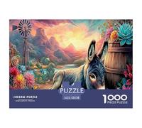 Laughing Donkeys 1000 Pc Puzzles for Adults Kids - Donkey (blooms Vibrant) Jigsaw Puzzle Educational Game Challenge Wall Decoration52x38cm/1000pcs