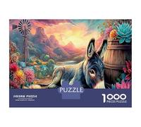 Laughing Donkeys 1000 Piece Animal Jigsaw Puzzles for Puzzles 1000 Pieces Jigsaw for Adults for Adult Challenging Puzzle Games Jigsaw Puzzles for Adults Gifts 38x26cm/1000pcs