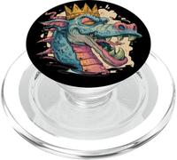 Laughing Dragon Face with Crown PopSockets PopGrip for MagSafe