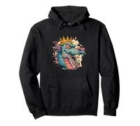 Laughing Dragon Face with Crown Pullover Hoodie