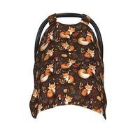 Laughing Fox Print Baby Car Seat Covers, Breathable Nursing Cover Breastfeeding Cover, Stroller Covers, Multi-use Infant Carseat Canopy, Baby Boys Girls Newborn Essentials