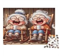 Laughing Grandmas Jigsaw Puzzle Double Trouble 1000Pc Recycled Paper Adults Jigsaws Fun Activity Home Stimulate Brain Thinking Great Gift Idea 38x26cm/1000pcs