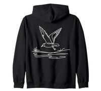 Laughing Gull Line Art Birdwatcher Zip Hoodie