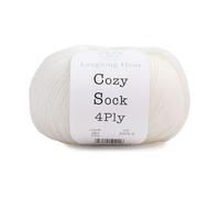 Laughing Hens Cozy Sock - 4Ply Merino Wool & Nylon Yarn for Durable, Colourful Hand-Knitted Socks - 001 Cream