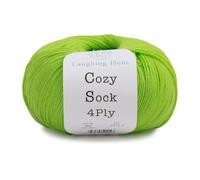 Laughing Hens Cozy Sock - 4Ply Merino Wool & Nylon Yarn for Durable, Colourful Hand-Knitted Socks - 002 Zest Green