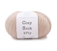 Laughing Hens Cozy Sock - 4Ply Merino Wool & Nylon Yarn for Durable, Colourful Hand-Knitted Socks - 005 Oat