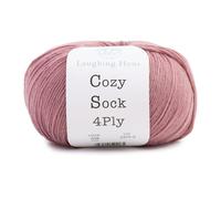 Laughing Hens Cozy Sock - 4Ply Merino Wool & Nylon Yarn for Durable, Colourful Hand-Knitted Socks - 008 Puce