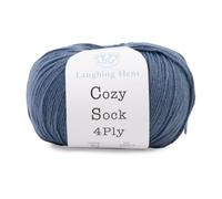 Laughing Hens Cozy Sock - 4Ply Merino Wool & Nylon Yarn for Durable, Colourful Hand-Knitted Socks - 014 Storm