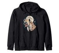 Laughing Hyena Moon Howl for Wildlife Enthusiasts Halloween Zip Hoodie
