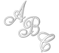 Laughing Lizards Monogram Letter Patch 26 Piece Kit, Script Iron On Appliques, Kit Includes All 26 Cursive Letters for Clothing, Stockings, and More! (Small, White)