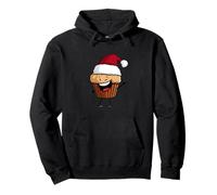 Laughing Muffin with Festive Christmas Hat for Man and Woman Pullover Hoodie