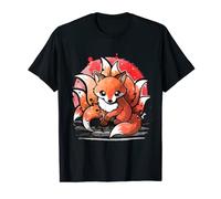 Laughing nine-tails Japanese Fox Kids Teens Girls T-Shirt