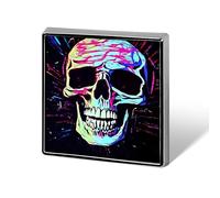 Laughing Skull Custom Lapel Pins Square Brooch Tie Suit Dress Accessories for Men Women Wedding Birthday