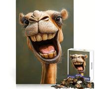 Laughing Smile Camel Portrait Jigsaws 1000 Pieces for Adults DIY Fun Clean Connection Pattern Build (38x52cm)