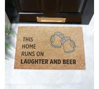 Laughter and Beer Doormat (60 x 40cm) Artsy Mats Brown 40cm x 60cm