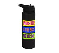 Laughter is The Best Medicine World Laughter Day Dad Jokes Stainless Steel Insulated Water Bottle
