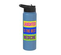 Laughter is The Best Medicine World Laughter Day Dad Jokes Stainless Steel Insulated Water Bottle