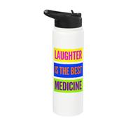 Laughter is The Best Medicine World Laughter Day Dad Jokes Stainless Steel Insulated Water Bottle