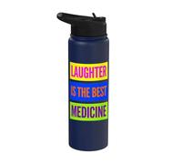Laughter is The Best Medicine World Laughter Day Dad Jokes Stainless Steel Insulated Water Bottle