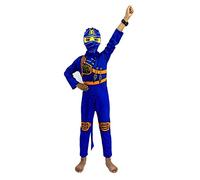 laughZuaia Kids Red Green Blue Ninja Pretend Play Costumes Cartoon Kai Lloyd Jay Fancy Dress Up Jumpsuit Outfits (110, Jay)