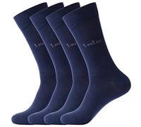 Laulax 4 Pairs Finest Combed Cotton Smooth Seamless Toe Dress Socks, Gift set, Navy, Size 9-11 / Europe 43-46