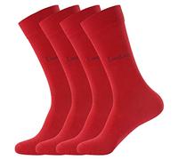 Laulax 4 Pairs Ultra Comfy Smooth Seamless Toe Finest Combed Cotton Dress Socks, Red, Size UK 6-8, Gift Set