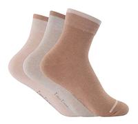 Laulax Ladies 3 Pairs Naturally Colored Organic Cotton Socks, Gift Set, Size UK 3-7 / Europe 36-40, Beige, Light Brown, Cream, Gift box