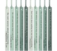 Laumoi 10 Pieces Christian Leather Bookmark for Women Men Leather Handmade Bible Bookmarks Religious Christian Gifts for Book Lovers Church Book Club Supplies(Elegant,Green)