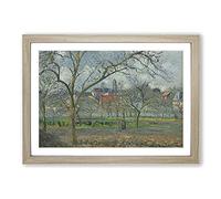 Laumone in Winter by Camille Pissarro Framed Print | A2 Oak Framed Wall Art | Ready to Hang | Modern Landscape Picture | Living Room Bedroom Lounge Office