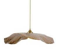 LAUMZX Artistic Lotus Leaf Pendant Light, Modern Gold Wavy Metal Shade Hanging Lamp, Simple Geometric Chandelier for Dining Room Living Room Bedroom Cafe Decoration(40cm/15.7inch)