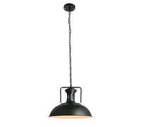 LAUMZX Industrial Farmhouse Pendant Light Fixture, Vintage Black Metal Dome Shade Hanging Ceiling Lamp, Rustic Loft Style Chandelier for Kitchen Island Dining Room Bar Cafe Warehouse