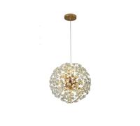 LAUMZX Modern Gold Crystal Chandelier, Firework Dandelion Pendant Light, Luxury Hanging Ceiling Fixture for Dining Room, Living Room, Bedroom, Foyer