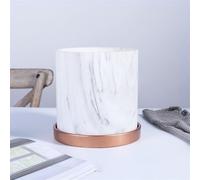 LAUMZX Modern Marble Pattern Ceramic Planter with Rose Gold Metal Tray, Cylindrical Flower Pot for Indoor Succulents, Home & Office Decor(11CM)