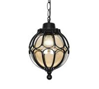 LAUMZX Retro Exterior Rustic Decor Chandelier, IP65 Waterproof Hanging Lantern Light with Bubble Glass Shade Outdoor Ceiling Pendant Lamp for Porch, Patio(Dark,22CM)