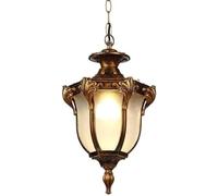 LAUMZX Vintage American Industrial Outdoor Hanging Lantern, Waterproof E27 European Style Chandelier, Exterior Ceiling Pendant Lamp Fixture for Garden, Corridor, Villa(Bronze)