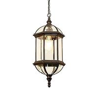 LAUMZX Vintage Industrial Lantern Pendant Light, Retro Farmhouse Outdoor Hanging Lamp, Waterproof Ceiling Fixture for Porch, Patio, Gazebo, Entrance, E27 Base, D8.3 H36.2