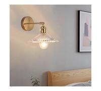 LAUMZX Vintage Industrial Wall Sconce, 1-Light Gold Metal Gooseneck Wall Lamp with Rotary Switch, 180° Adjustable Direction for Bedroom, Bathroom Vanity, Hallway