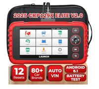 LAUNCH CRP129X V2.0 OBD2 Scanner Car Diagnostic Tool for ABS SRS Transmission Engine Diagnostic, with 12 Service Functions, Lifetime Free Update, Auto VIN, Battery Test