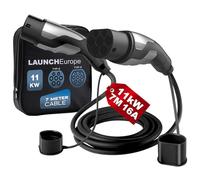 LAUNCH Europe Type 2 Charging Cable,16A/11kW/7M/3 Phase/IP55,Type 2 to Type 2 EV Charging Cable Facilitates Fast Charging for Electric Vehicles,TÜV,CE,RoHS,UKCA Certified,Includes Carry Bag