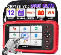 LAUNCH OBD2 Scanner CRP129i V2.0 Diagnostic Tool, Car OBD-Scanner with 4-System (ENG/ABS/SRS/AT) and 12 Reset Function (DPF Regen/ABS/TPMS/Oil/EPB/SAS/BMS/AF/Adblue/Injector/Throttle/Brake reset)