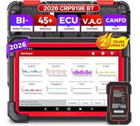 LAUNCH X431 CRP919E BT Elite OBD2 Scanner All System Car Diagnostic Tool 2026 Bidirectional diagnostic tool ECU Coding 45+ Reset Service CANFD &DOIP FCA V.A.G. Guided FCA AutoAuth 2 Year Update