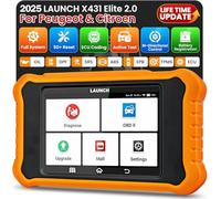 LAUNCH X431 OBD2 Elite V3.0 for Peugeot/for Citroën Bi-Directional Diagnostic Full System, 50+ Special Functions, ECU Coding Battery Match,Brake Reset Obd2 Scanner Car Diagnostic Tool Code Reader