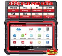 LAUNCH X431 PRO ELITE 8 inch Car Diagnostic Tools Auto OBD OBD2 Scanner All System CAN FD/DOIP Active Test 31 Reset ECU Coding