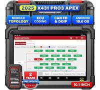 LAUNCH X431 PRO3 APEX OBD2 Scanner Wireless Diagnostic Tool with DBScar VII, OEM Topology Mapping, Online Coding, CANFD DoIP, 55+ Services, AutoAuth FCA SGW,10.1 Inch