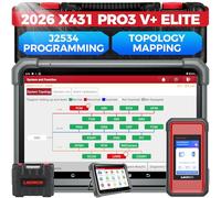 Launch X431 PRO3 V+ Elite, 2026 SmartlinkC 2.0 Bidirectional Scan Tool with J2534 Portocol, HD Trucks Scanner, 10.1 inch, Topology Map, 60+Service, Online Code, CANFD/DoIP/D-PDU, FCA, 2 Yrs Update