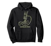 Launching New Dreams Rocket Stomach Design Pullover Hoodie