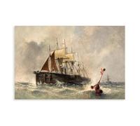 Launching The Buoy from The Great Eastern 1865 Canvas Wall Art Posters And Prints Room Aesthetic Bedroom Office Decor 16x24inch(40x60cm)